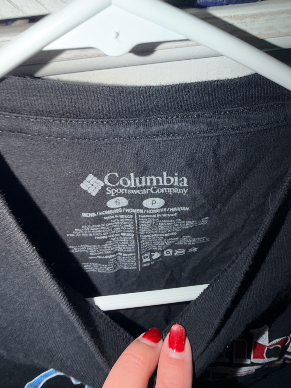 Columbia Black Tee with White Logo and Red Accent - Picture 2 of 3